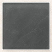 Dessous-de-verre En Verre Charcoal Marble Elegant Modern Aesthetic Style (Devant)