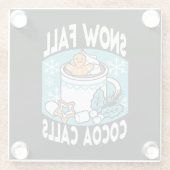 Dessous-de-verre En Verre Charme d'hiver et cacao chaud - Appels de cacao d' (Dos)