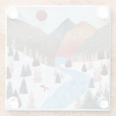 Dessous-de-verre En Verre Chasse hivernale Fox (Dos)