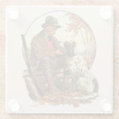 Dessous-de-verre En Verre Chasseur et espagnol (Dos)