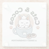 Dessous-de-verre En Verre Chat adorable en Mug Conception de vacances - Chat (Dos)