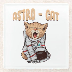 Dessous-de-verre En Verre Chat Astro