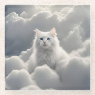 Dessous-de-verre En Verre Chat dans les nuages