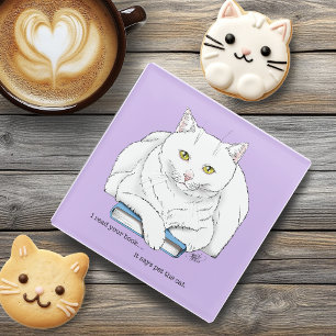 Dessous-de-verre En Verre Chat de livre