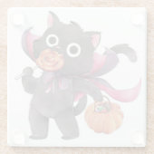 Dessous-de-verre En Verre Chat d'Halloween (Dos)