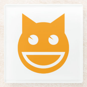 Dessous-de-verre En Verre Chat Émoji Souriant