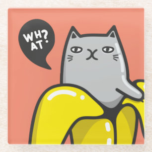 Dessous-de-verre En Verre Chat en banane