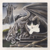 Dessous-de-verre En Verre Chat et Gargoyle (Devant)