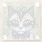 Dessous-de-verre En Verre Chat gothique (Dos)