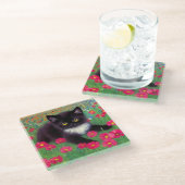 Dessous-de-verre En Verre Chat Gustav Klimt Tuxedo (Incliné)