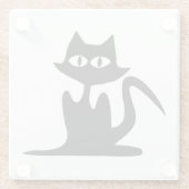 DESSOUS-DE-VERRE EN VERRE CHAT NOIR (Dos)