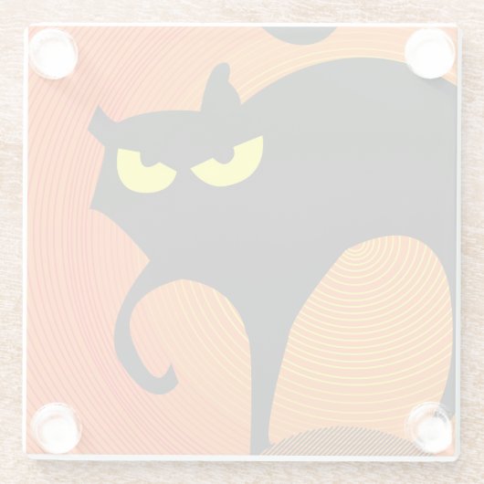 Dessous-de-verre En Verre Chat noir (Dos)