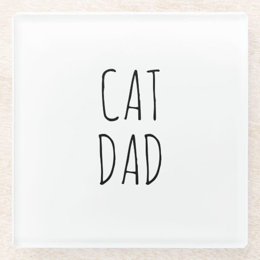 Dessous-de-verre En Verre "Chat Papa" Simple Farmhouse moderne (Devant)