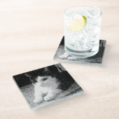 Dessous-de-verre En Verre chat pixélisé (Incliné)