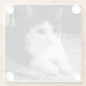 Dessous-de-verre En Verre chat pixélisé (Dos)
