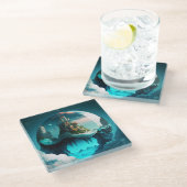 Dessous-de-verre En Verre Château Dans Crystal Ball (Incliné)