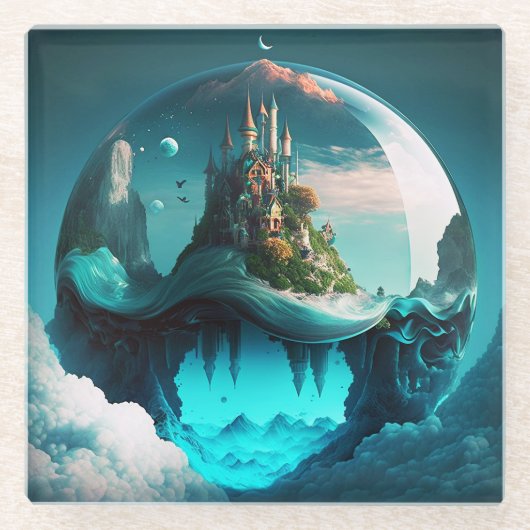 Dessous-de-verre En Verre Château Dans Crystal Ball (Devant)