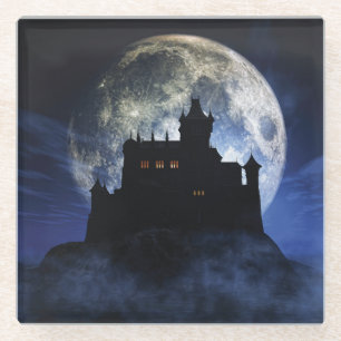 Dessous-de-verre En Verre Château d'Imaginaire la nuit