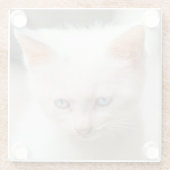 Dessous-de-verre En Verre Chaton blanc (Dos)