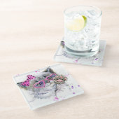 Dessous-de-verre En Verre Chaton mignon d'aquarelle (Incliné)