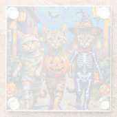 Dessous-de-verre En Verre Chats abyssiniens - Trick ou traitement en Hallowe (Dos)