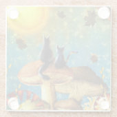 Dessous-de-verre En Verre Chats de champignons (Dos)