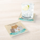 Dessous-de-verre En Verre Chats de la Fête des Mères (Incliné)