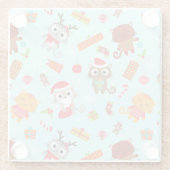 Dessous-de-verre En Verre Chats de Noël mignons (Dos)