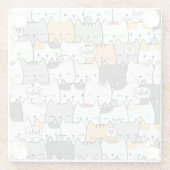 Dessous-de-verre En Verre Chats mignons (Dos)