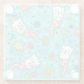 Dessous-de-verre En Verre Chats mignons (Dos)