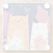 Dessous-de-verre En Verre Chats mignons (Dos)