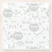 Dessous-de-verre En Verre Chats mignons (Dos)