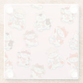 Dessous-de-verre En Verre Chats mignons (Dos)