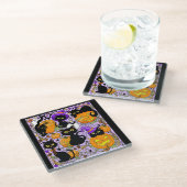 Dessous-de-verre En Verre Chats noirs citrouille Halloween Candy (Incliné)