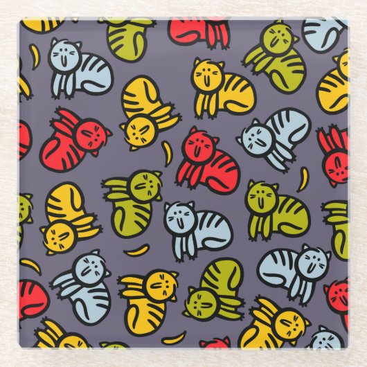 Dessous-de-verre En Verre Chats plus bananes (Devant)