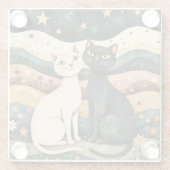 Dessous-de-verre En Verre Chats sereins (Dos)