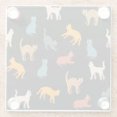 Dessous-de-verre En Verre Chats sur le noir (Dos)