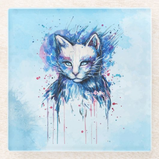 Dessous-de-verre En Verre Chatte (Devant)