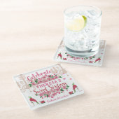 Dessous-de-verre En Verre Chaussures à talon rose Floral Personnalisé Parti  (Incliné)