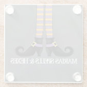 Dessous-de-verre En Verre Chaussures de sorcière Whimsical Halloween mignonn (Dos)