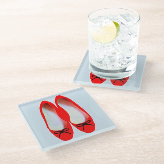 Dessous-de-verre En Verre Chaussures rouges (Incliné)