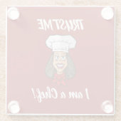 Dessous-de-verre En Verre Chef femme (Dos)