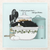 Dessous-de-verre En Verre Chef pâtissier Chat Bleu (Devant)