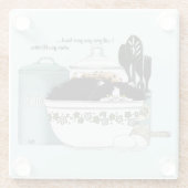 Dessous-de-verre En Verre Chef pâtissier Chat Bleu (Dos)