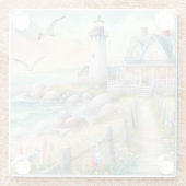 Dessous-de-verre En Verre Chemin vers le chalet côtier du phare (Dos)