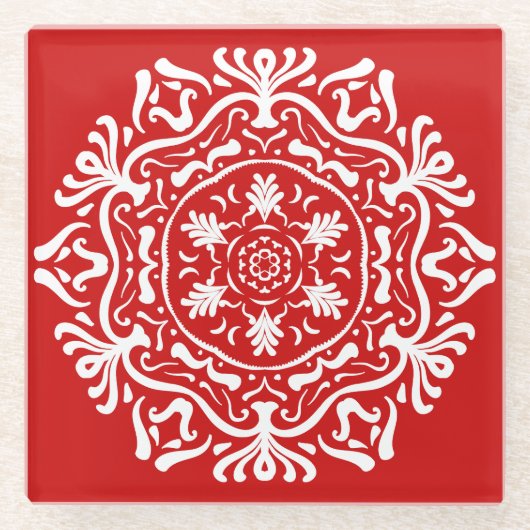 Dessous-de-verre En Verre Cherry Mandala (Devant)