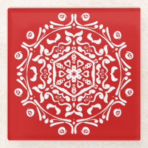 Dessous-de-verre En Verre Cherry Mandala