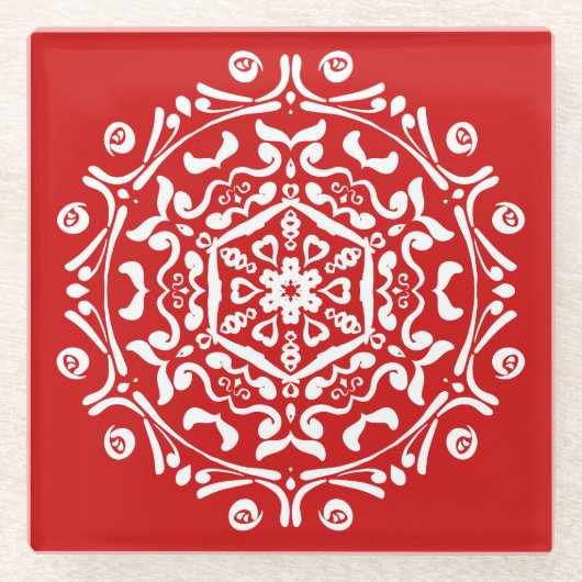 Dessous-de-verre En Verre Cherry Mandala (Devant)
