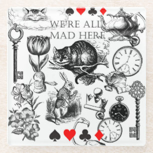 Dessous-de-verre En Verre cheshire cat classique alice dans l'art du pays de