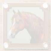 Dessous-de-verre En Verre Chestnut Morgan Horse Rousty Rouge (Dos)